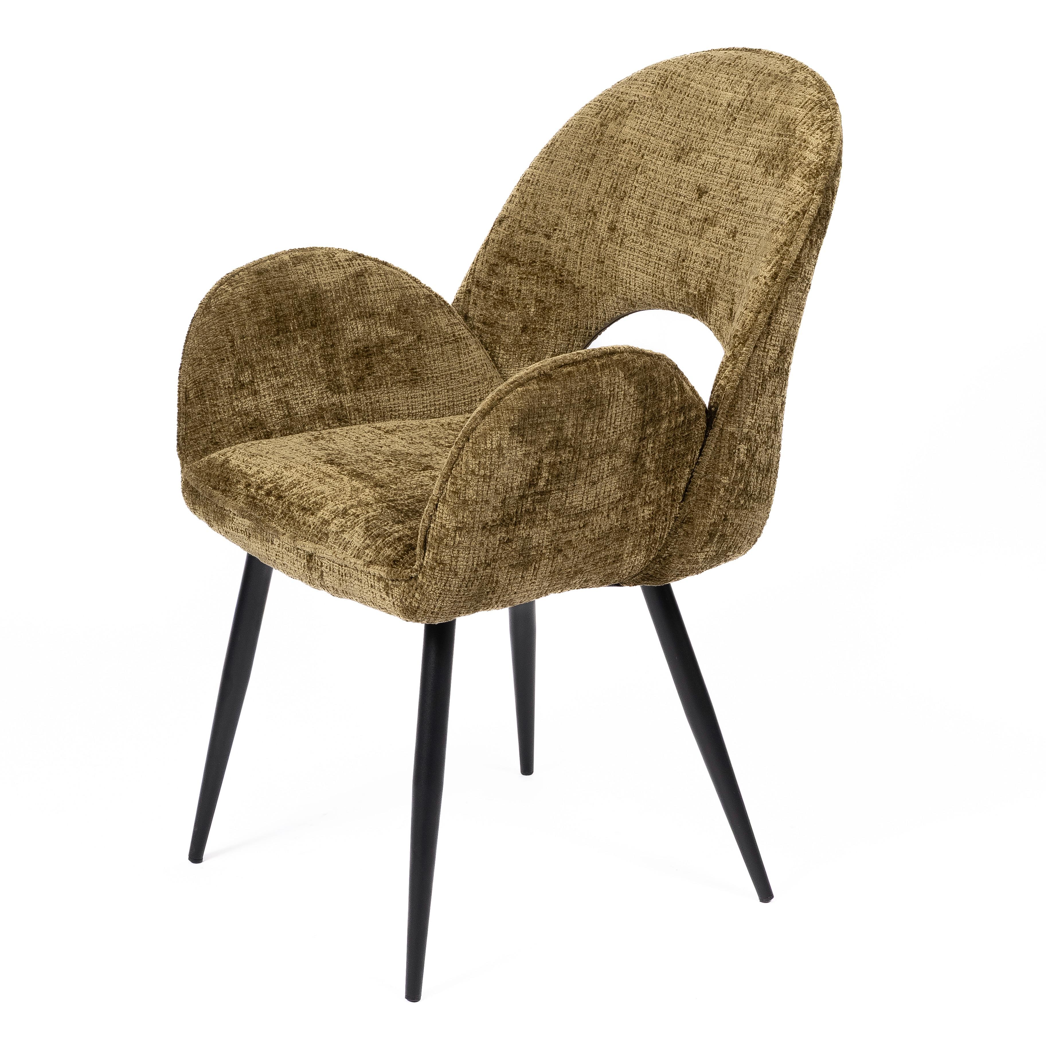 DANTE JAUNE - CHAISE - TISSU - PIEDS METAL NOIR