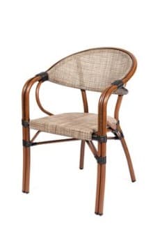 PICASSO | Beige outdoor chair in aluminium and polyrattan – durable, stackable and ideal for cafés, restaurants, hotels and terraces