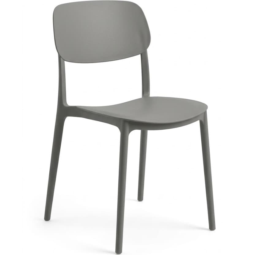 Grey Stackable Outdoor Chair with Woven Effect