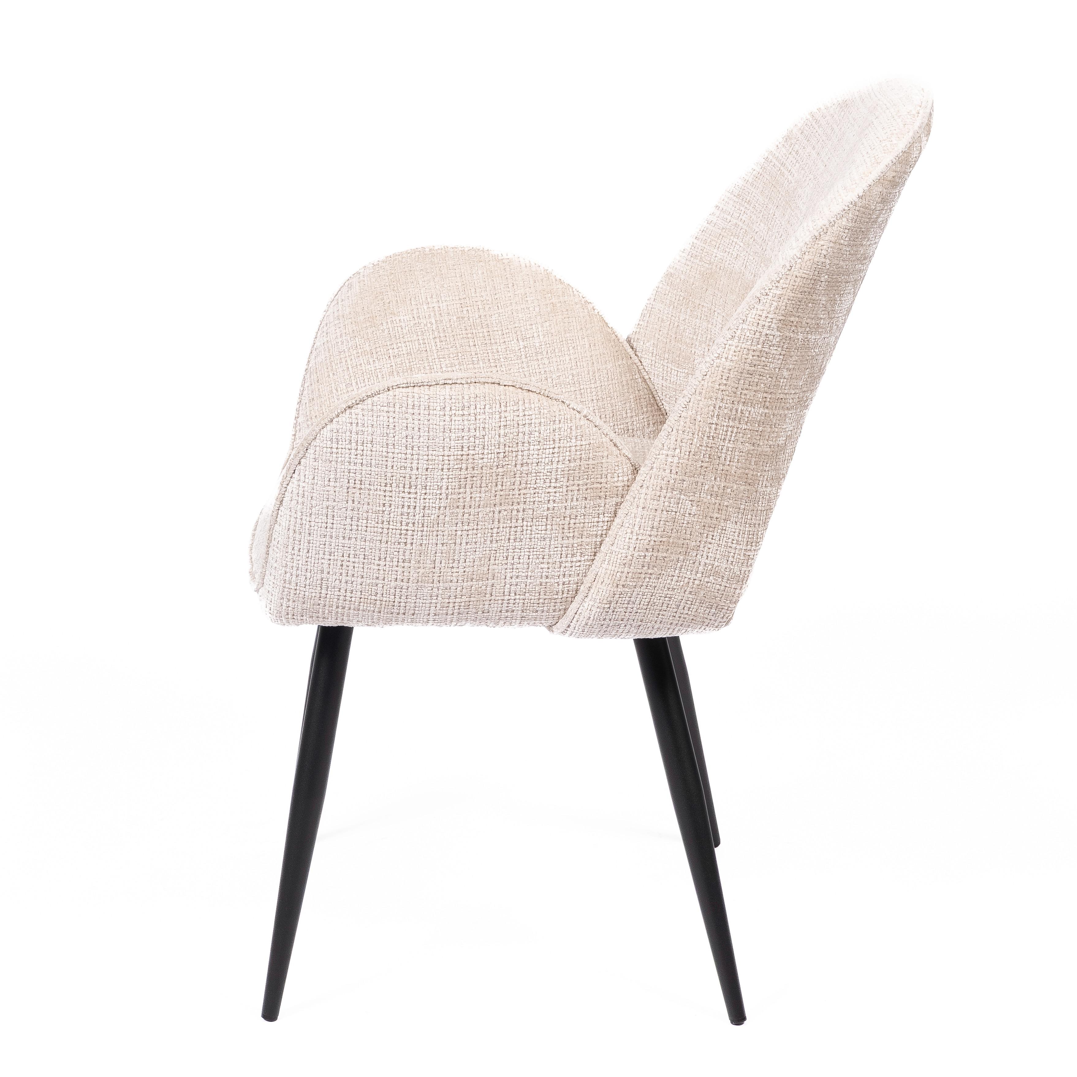 DANTE CREAM - CHAIR - FABRIC - BLACK METAL LEGS