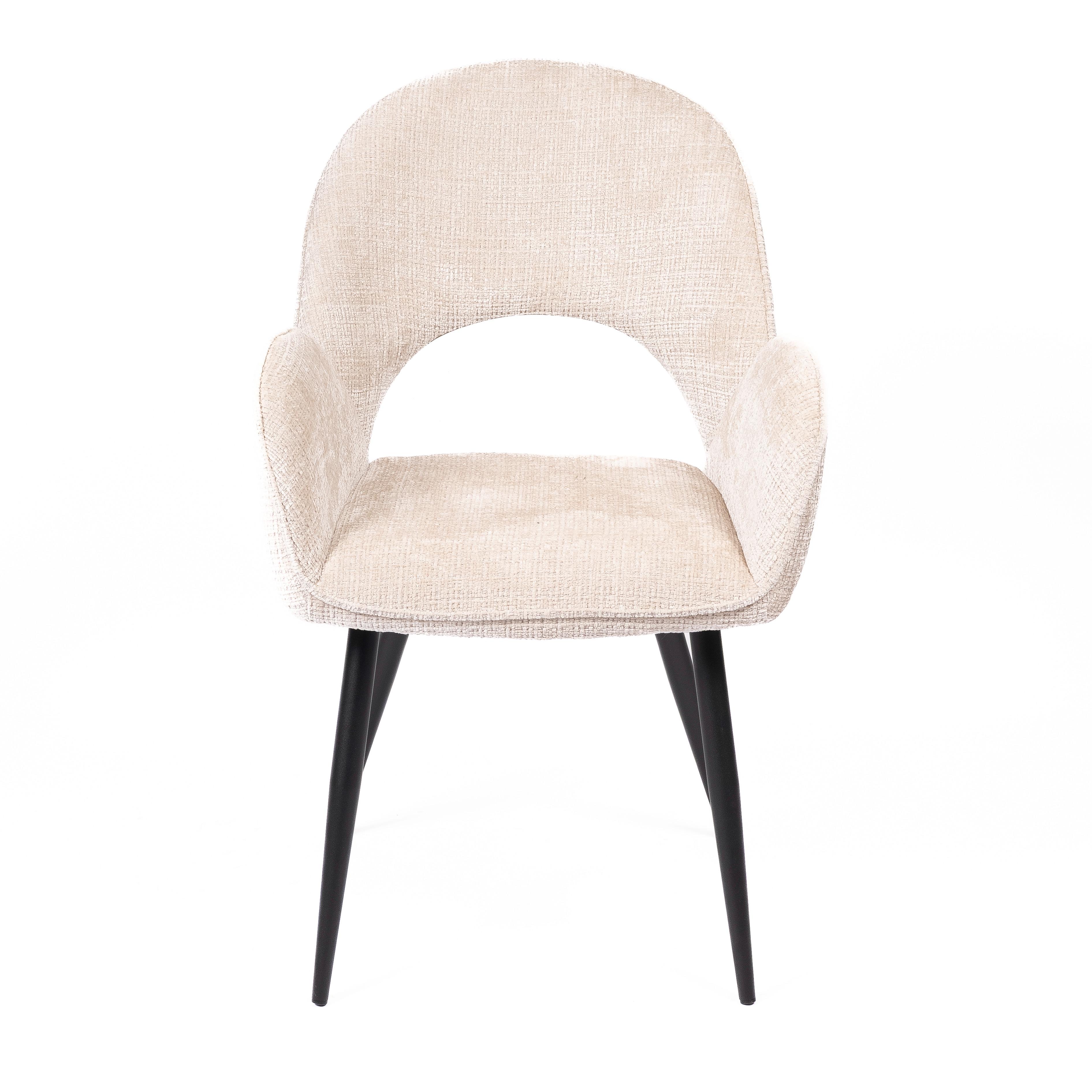 DANTE CREAM - CHAIR - FABRIC - BLACK METAL LEGS