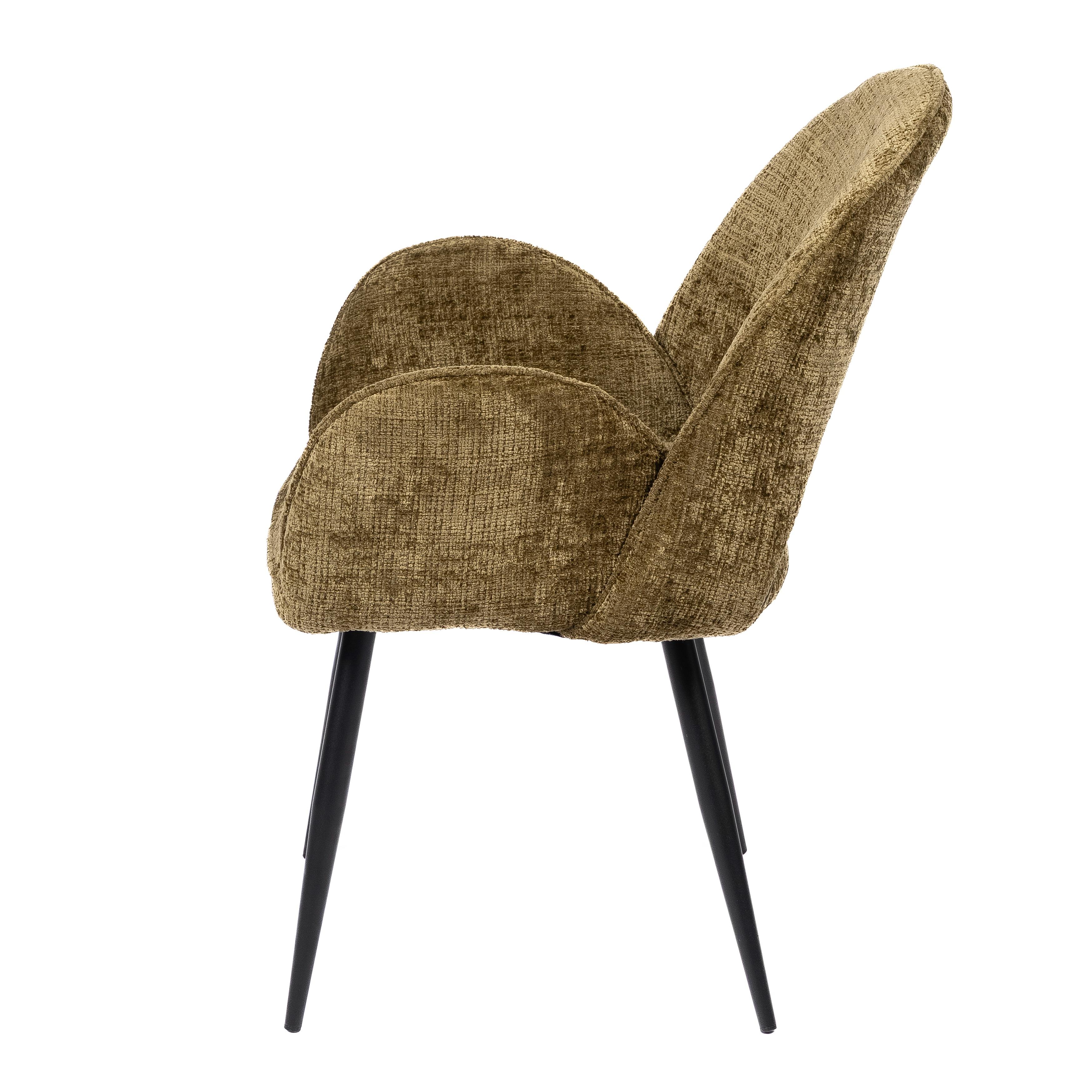 DANTE YELLOW - CHAIR - FABRIC - BLACK METAL LEGS