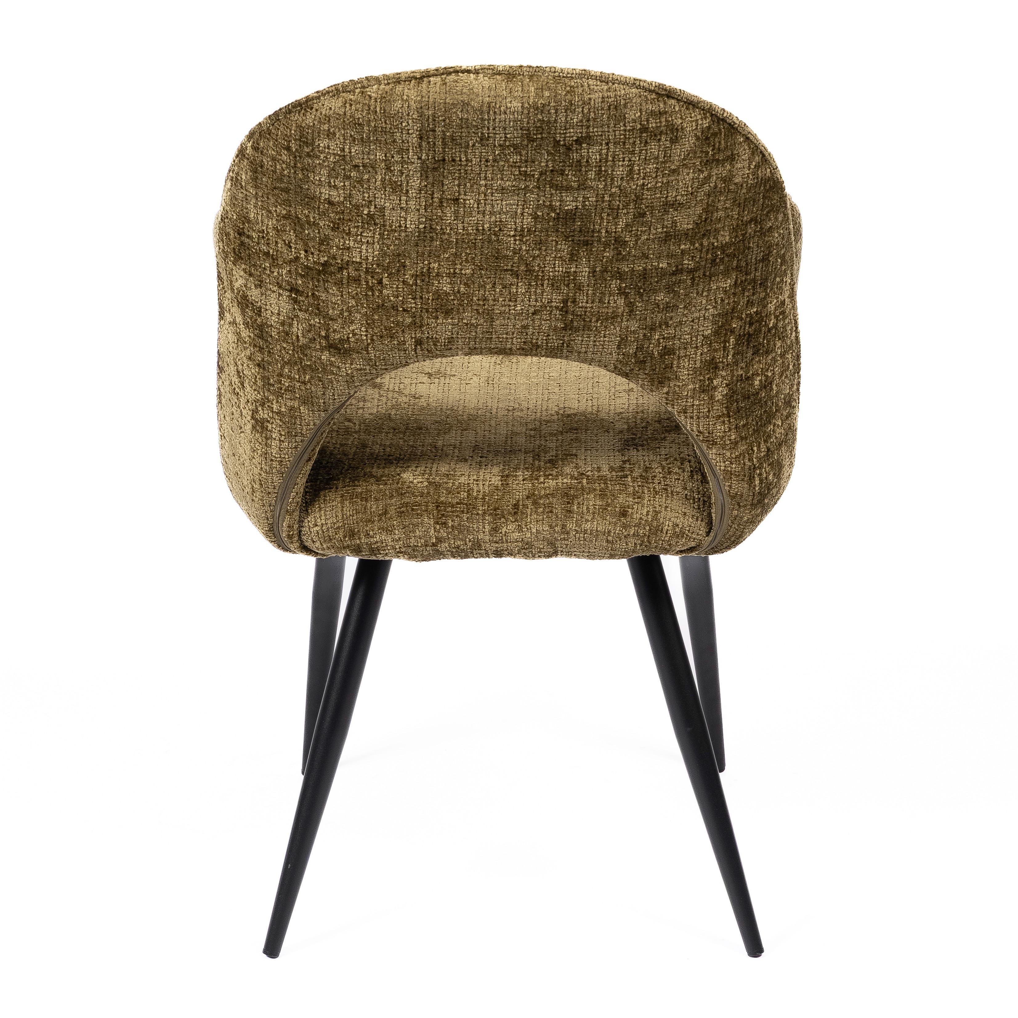 DANTE YELLOW - CHAIR - FABRIC - BLACK METAL LEGS