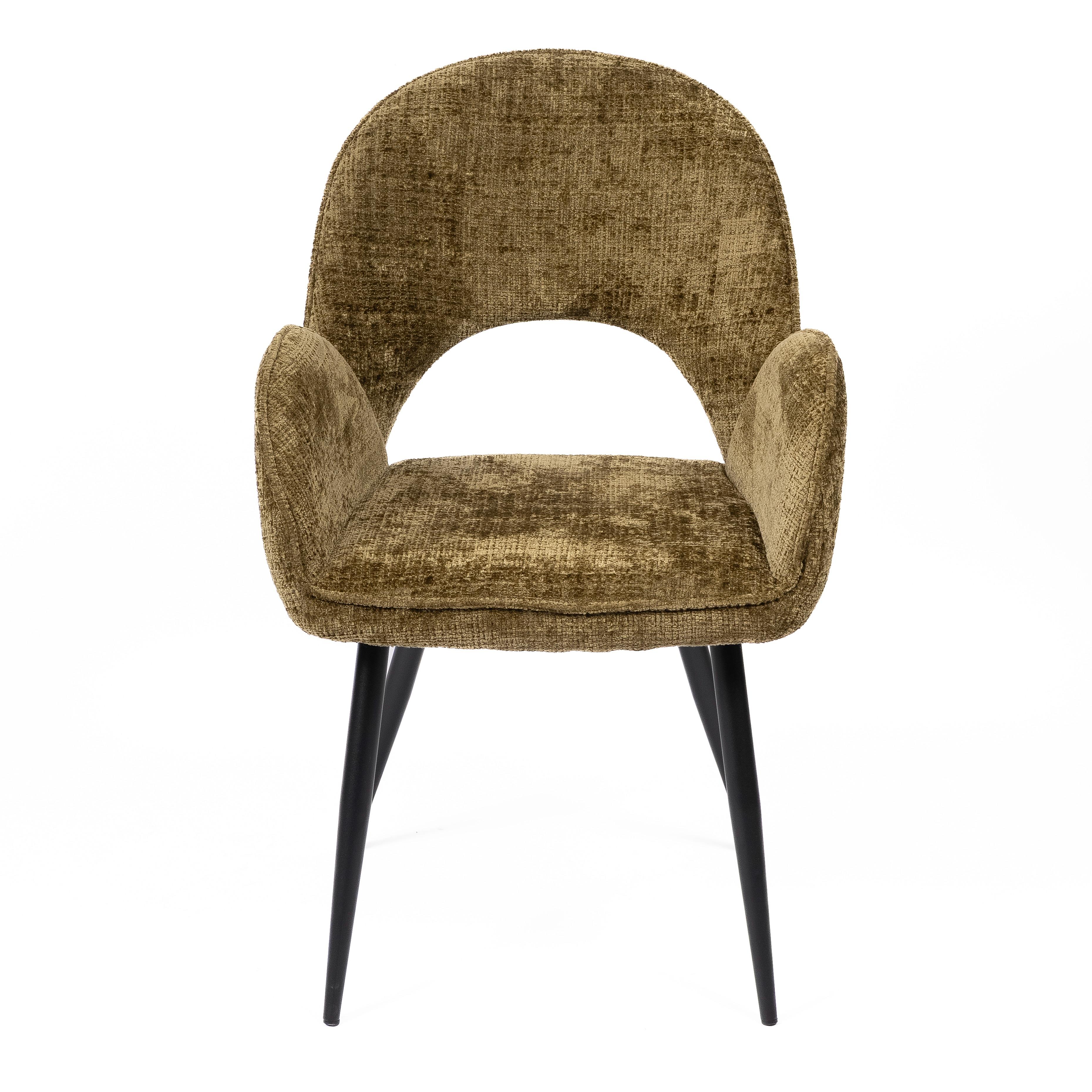 DANTE YELLOW - CHAIR - FABRIC - BLACK METAL LEGS