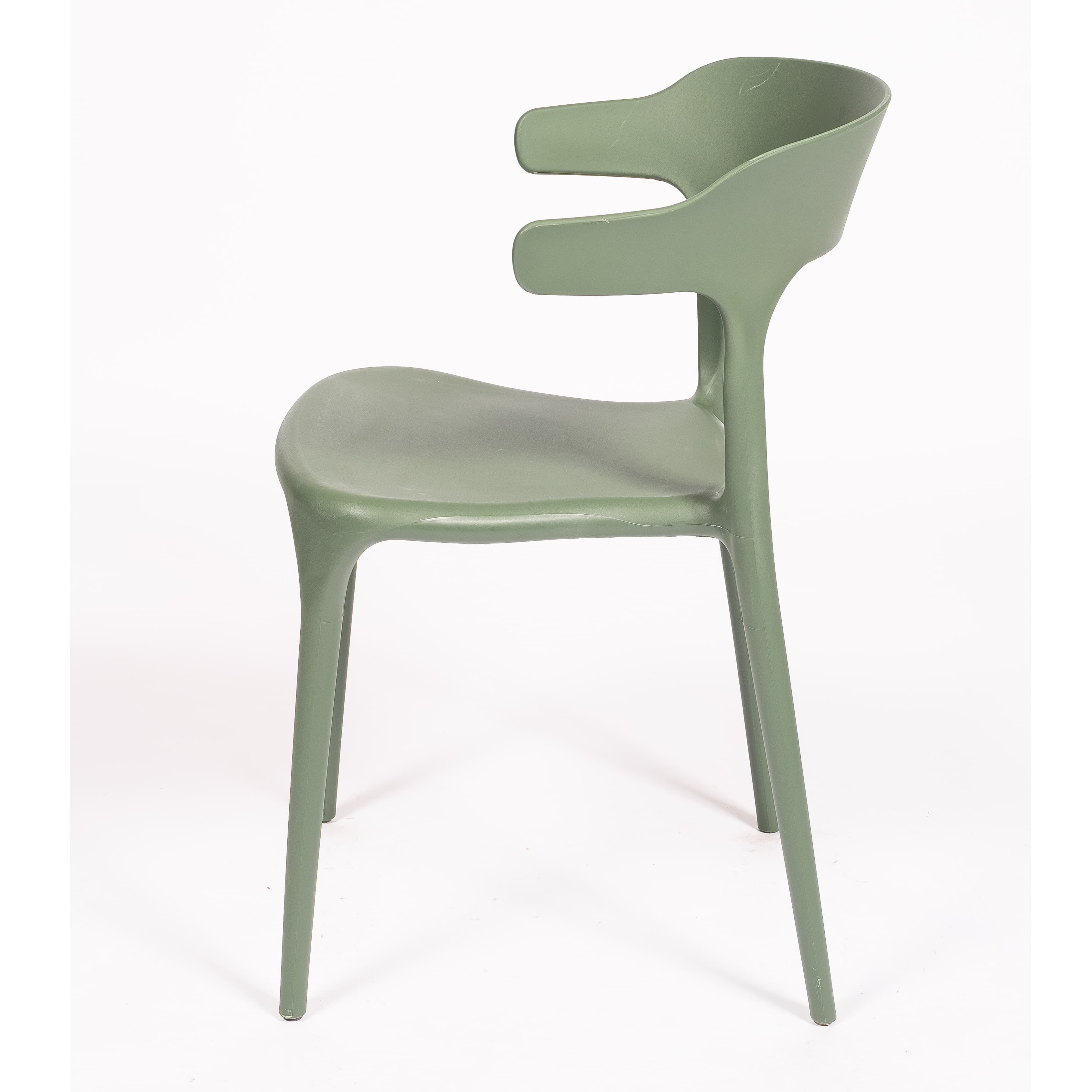 LUNA | Modern green stackable plastic chair for indoor & outdoor use – ideal for terrace, HORECA, garden and residential spaces