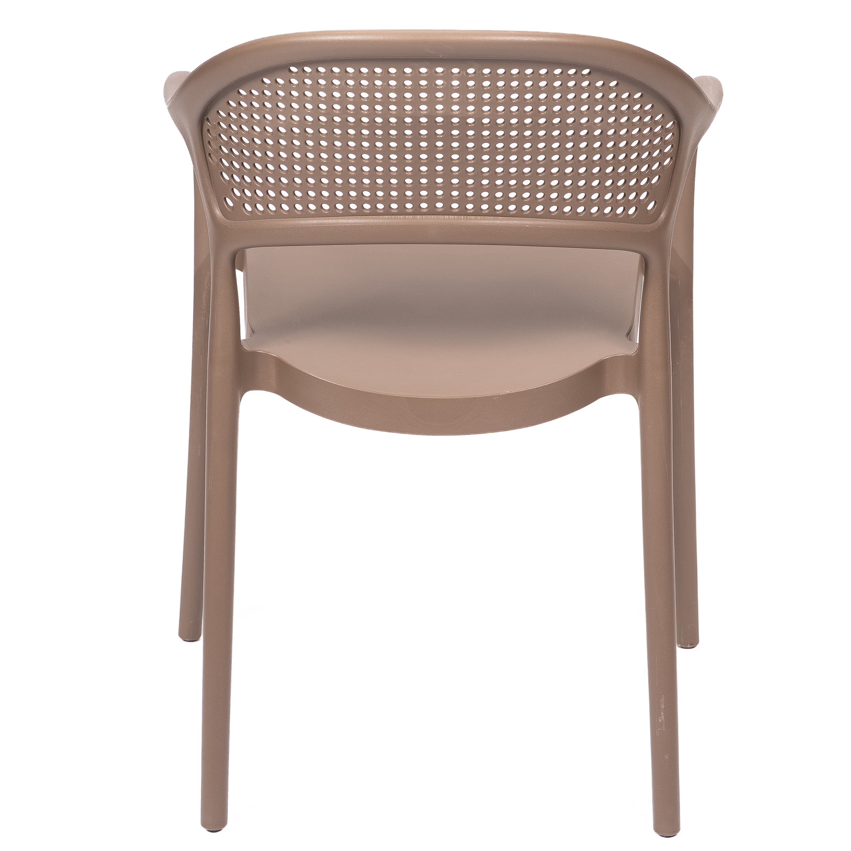 Modern Brown Plastic Chair with Armrests