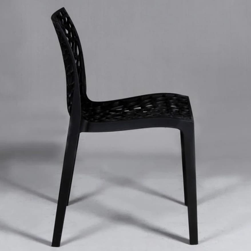 Black Stackable Plastic Chair