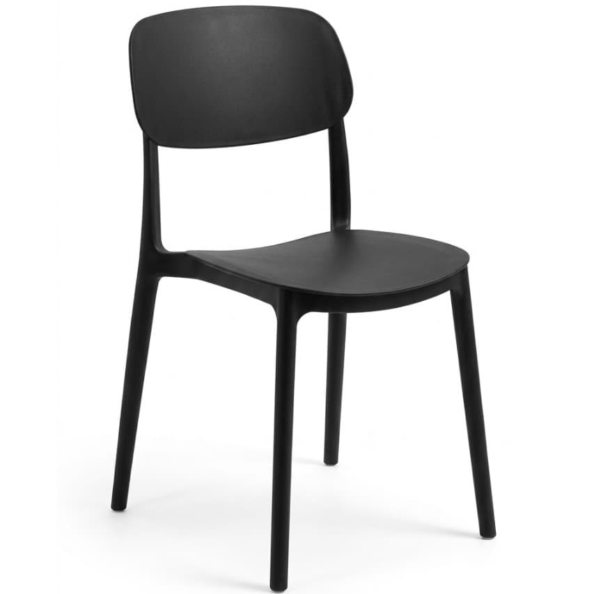 MONA BLACK | Stackable outdoor terrace chair in woven-look plastic