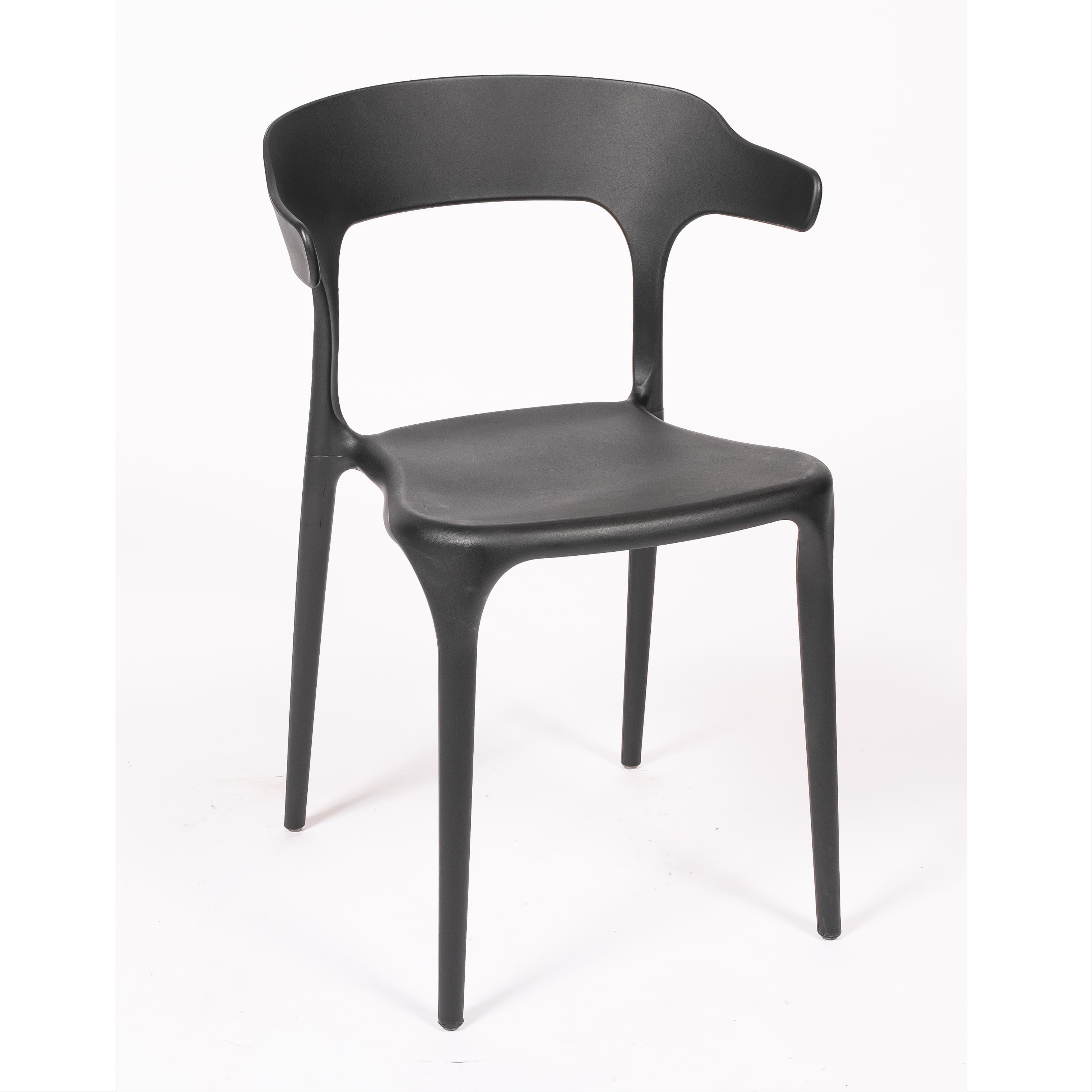LUNA | Modern black stackable plastic chair for indoor & outdoor use – ideal for terrace, HORECA, garden and residential spaces
