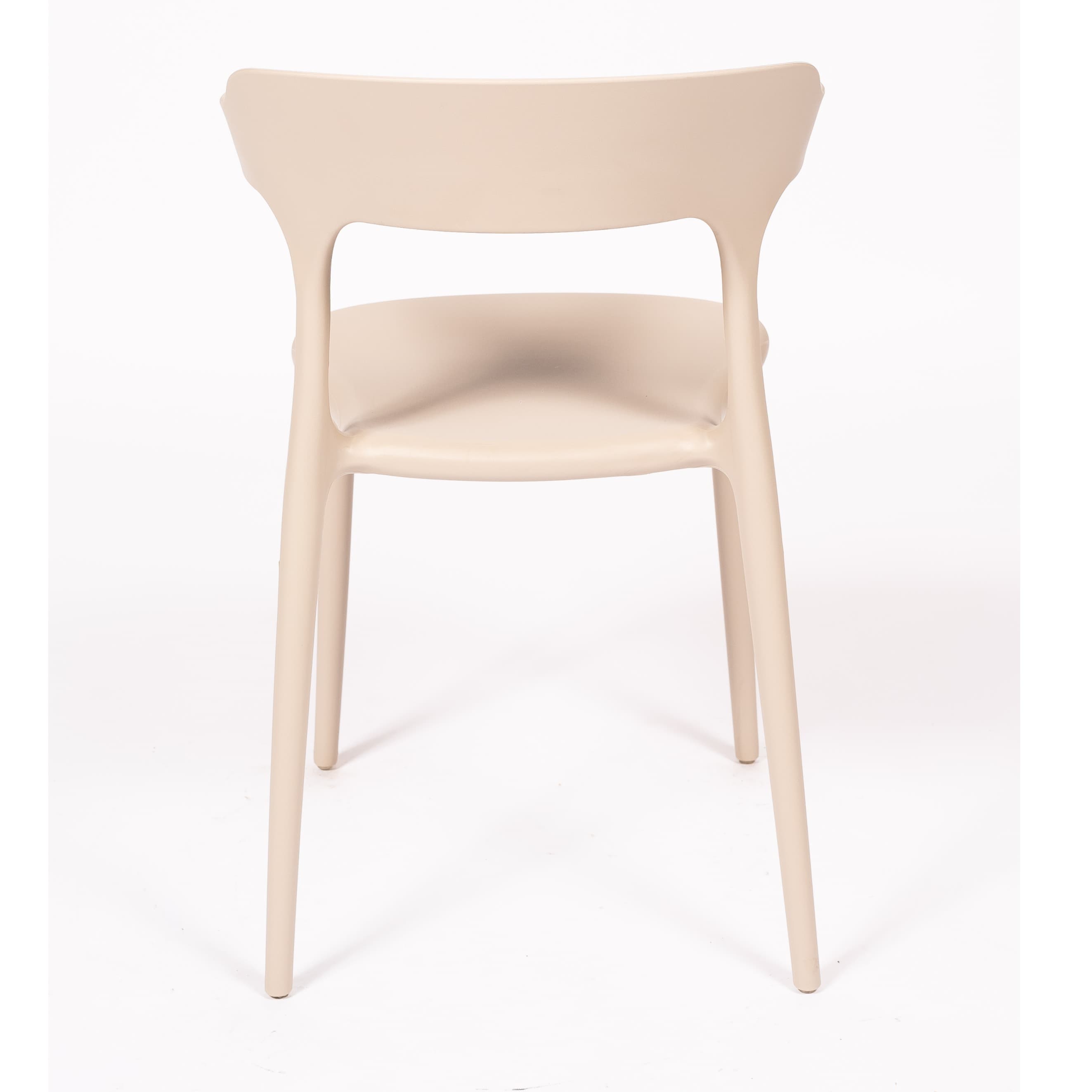 LUNA | Modern beige stackable plastic chair for indoor & outdoor use – ideal for terrace, HORECA, garden and residential spaces