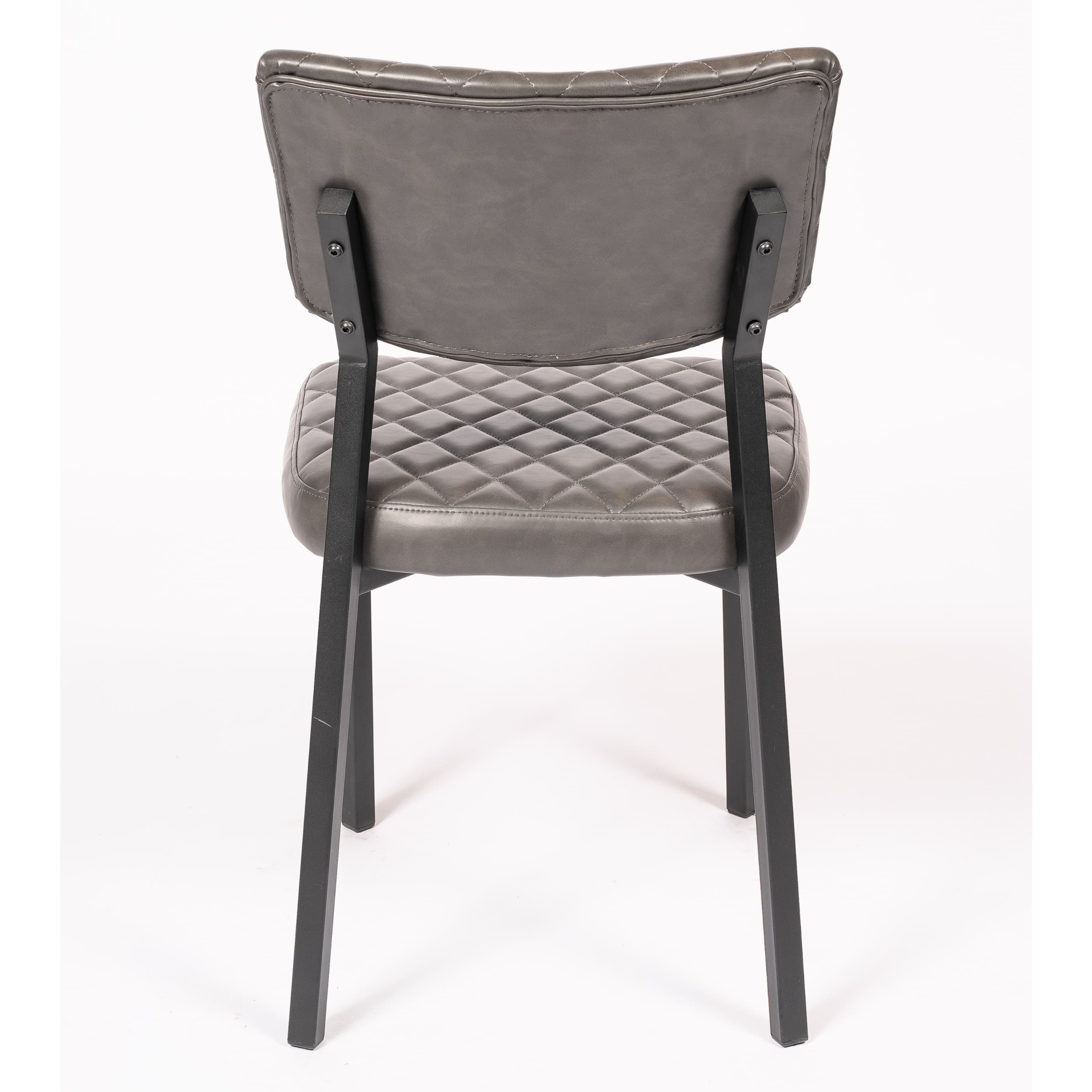 LUCA | Indoor chair with black metal frame and dark grey PU seat – modern, durable and ideal for restaurants, hotels and interior dining spaces