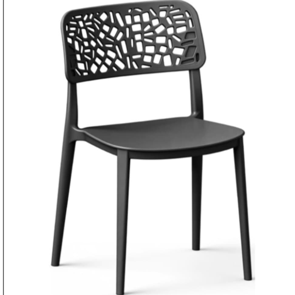 Black Outdoor Chair in Polypropylene