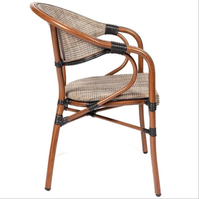 PICASSO | Beige outdoor chair in aluminium and polyrattan – durable, stackable and ideal for cafés, restaurants, hotels and terraces