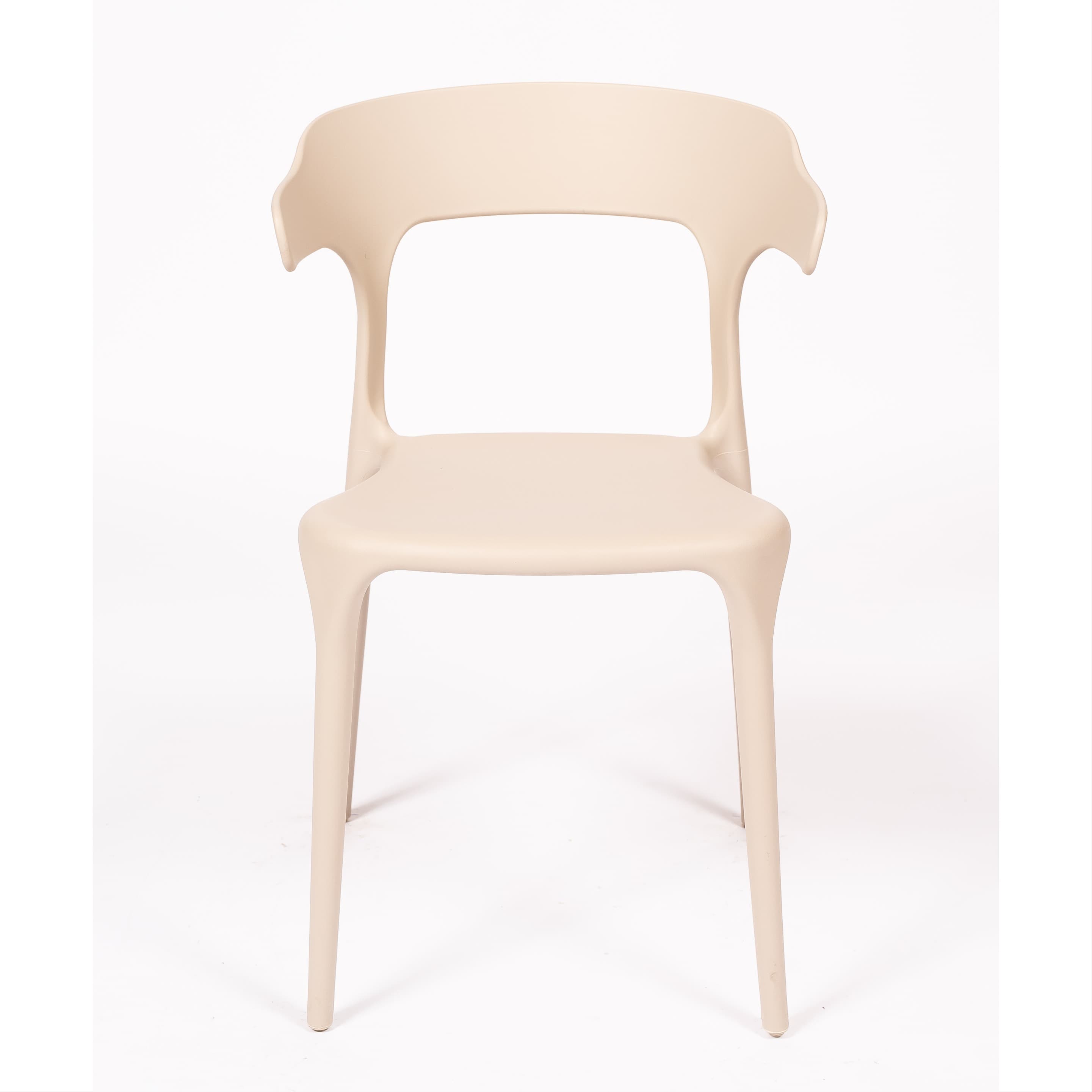 LUNA | Modern beige stackable plastic chair for indoor & outdoor use – ideal for terrace, HORECA, garden and residential spaces