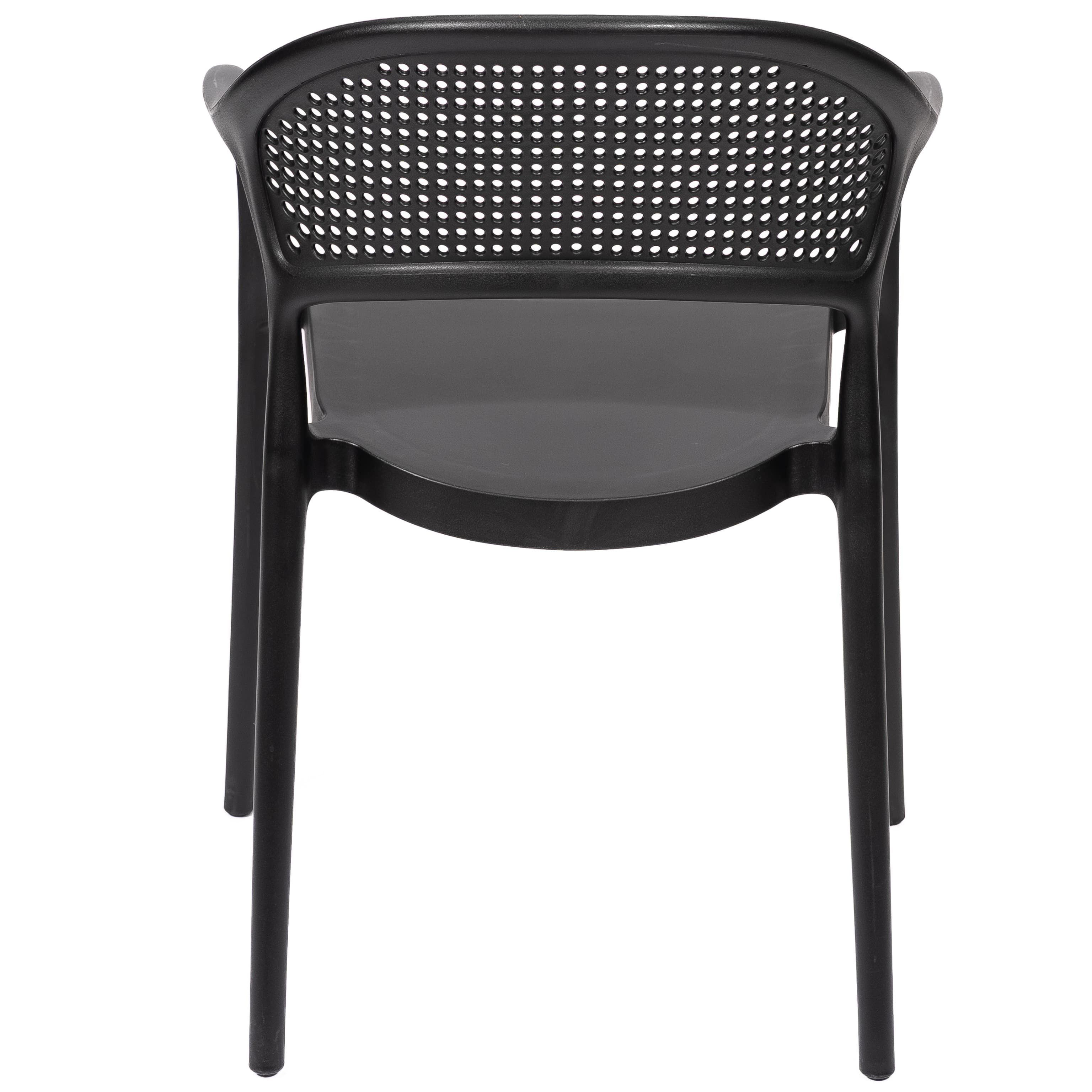 Modern Black Plastic Chair with Armrests